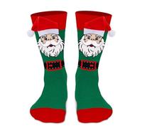 Funny Christmas Socks for Men Women Teens Boys -I Do It For The Ho's Holiday Novelty Fun Crew Funky Odd Crazy Silly 3D Hat and Beard Socks-Secret Santa Xmas Christmas Gag Gifts Ideas Stocking Fillers