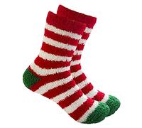 Funny Christmas Socks for Women Men Unisex Christmas Fuzzy Fluffy Socks Soft Cozy Warm Slipper Bed Socks for Xmas Gift 2025 New Year Gifts Red