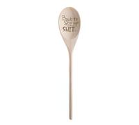 Funny Christmas Spoons, 1pcs Bout to Stir Up Some Shit Funny Wooden Spoons, 12in Novelty Long Handle Wooden Spoons, Engraved Spoon Christmas Birthday Gag Gifts for Friends and Family