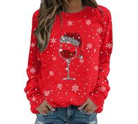 Funny Christmas Sweater for Women Turtle Neck Tops Ladies Long Sleeve Sweatshirts Christmas Sweater Jumpers Joules Womens Clothing Ladies Cotton Jumpers Boat Neck Jumpers for Women Uk