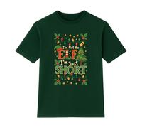 Funny Christmas T-Shirt I'm Not an Elf I'm Just Short Top, Large Green 100% Cotton Unisex Festive Novelty Elf Xmas Gift