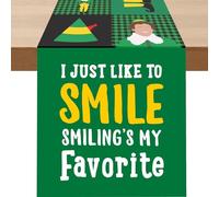 Funny Christmas Table Runner, Buddy The Elf Christmas Decorations, Novelty Elf Merchandise Gifts, Winter Holiday Party Supplies, Xmas Home Kitchen Dining Room Fireplace Table Decor, 13x72 Inch