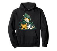 Funny Christmas Tree Cats For Kitten Lovers Pullover Hoodie