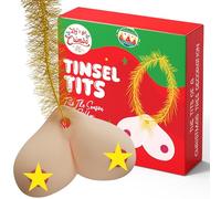 Funny Christmas Tree Hanging Decoration Hanging Tinsel T*ts Secret Santa Gift Bauble With Tinsel 3D Rude Stocking Filler Present For Him Joke Gag For Him For Her