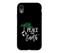 Funny Christmas Tree Lights Ugly Sweater Peace On Earth Case for iPhone XR