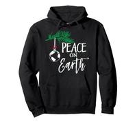 Funny Christmas Tree Lights Ugly Sweater Peace On Earth Pullover Hoodie