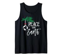 Funny Christmas Tree Lights Ugly Sweater Peace On Earth Tank Top