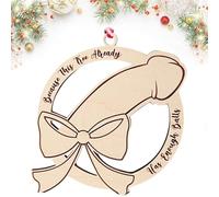 Funny Christmas Tree Ornaments 2024 | Offensive Santa Christmas Baubles Decoration | Inappropriate Dirty Santa Wooden Ornament | Ugly Prank Christmas Decor Unique Novelty Exchange Gifts for Adults (B)