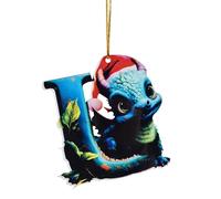 Funny Christmas Tree Ornaments,26 Letter Dinosaur Pendant, 2D Acrylic Christmas Tree Initial Last Name Pendant, Cute Xmas Hanging Ornaments, Car Decorations For Holiday