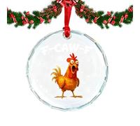 Funny Christmas Tree Ornaments - Decorations - With Humorous Lettering Chicken Christmas Decoration for the Christmas Tree | For Holidays Farmhouses Chicken Coops Home Friends Farmers
