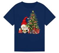 Funny Christmas Tree T-Shirt with Gnomes & Lights | Matching Family Holiday Tees | Festive Xmas Gift for Men, Women, Boys & Girls Navy 14-15Y