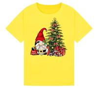 Funny Christmas Tree T-Shirt with Gnomes & Lights | Matching Family Holiday Tees | Festive Xmas Gift for Men, Women, Boys & Girls Yellow 14-15Y