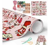 Funny Christmas Wrapping Paper - 6-7 Unique Festive Holiday Wrap Rolls with Teen-Friendly Funny Designs, Thick Durable Paper, Easy to Cut/Fold, Perfect for Teen Christmas Presents (Pink, 177*20 inch)
