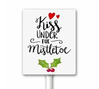 Funny Christmas Yard Sign Kiss Under The Mistletoe Christmas Sign Outdoor Christmas Decor Holiday Lawn Sign Garden Sign With Metal Stake 20x30cm Sturdy Aluminum Easy Install