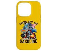 Funny Chrome, Guts and Gasoline Hotrod Car Cartoon Design Case for iPhone 14 Pro