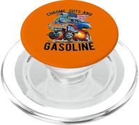 Funny Chrome, Guts and Gasoline Hotrod Car Cartoon Design PopSockets PopGrip for MagSafe