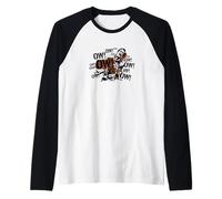 Funny Chronic Pain - Ow Getting Old Stencil Art Raglan Baseball Tee