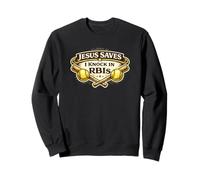 Funny Church Softball Team Joke Jesus Saves I Knock In RBIs Sweatshirt