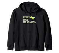 Funny Cinco De Mayo Vintage Mexican Peace Love Margarita Zip Hoodie