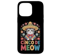 Funny Cinco de Meow Cat Sombrero Mexican Saying Case for iPhone 14 Pro Max