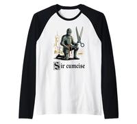 Funny Circumcision Sir Cumcise Scissors Knight Humour Raglan Baseball Tee