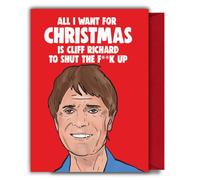 Funny Cliff Richard Christmas Card - Shut the Fk Up XM337**