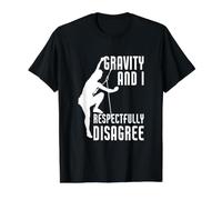 Funny Climber Rock Climbing Gravity Value Graphic T-Shirt, Men, Black, L