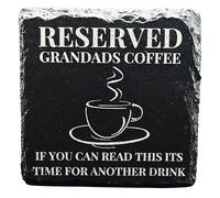 Funny Coaster For Grandad - Reserved For Grandad's Drink, If You Can Read This its time for another drink (Grandads Coffee)