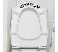 Funny Cock Toilet Stickers, Whoa Nice Toilet Sticker Decal, Waterproof Vinyl Wall Art Sign Decor, Removable Self-Adhesive Seat Quote Murals for Restroom Door Seat Decoration, Lid Decals