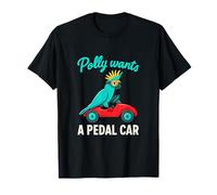Funny Cockatoo Parrot on Pedal Car Graphic T-Shirt