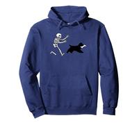 funny cocker spaniel dog Running Skeleton Halloween Pullover Hoodie