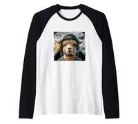 Funny Cockpit Pilot Helmet Cigar Alpaca Raglan Baseball Tee