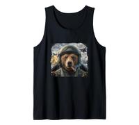 Funny Cockpit Pilot Helmet Cigar Bear Tank Top