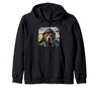 Funny Cockpit Pilot Helmet Cigar Bear Zip Hoodie