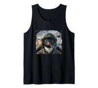 Funny Cockpit Pilot Helmet Cigar Penguin Tank Top