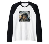 Funny Cockpit Pilot Helmet Cigar Squirrel Raglan Baseball Tee