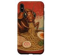 Funny Cockroach Eating Ramen Art Japanese Case for iPhone XS Max