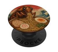 Funny Cockroach Eating Ramen Art Japanese PopSockets Adhesive PopGrip