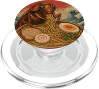 Funny Cockroach Eating Ramen Art Japanese PopSockets PopGrip for MagSafe