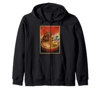 Funny Cockroach Eating Ramen Art Japanese Zip Hoodie