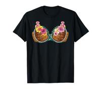 Funny Coconut Boobs Tiki Luau Hula Hawaiian Coconut Bra T-Shirt