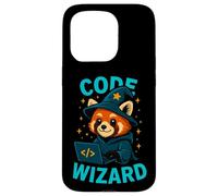 Funny Code Wizard Red Panda Programmer Design Case for iPhone 15 Pro