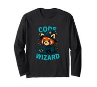 Funny Code Wizard Red Panda Programmer Design Long Sleeve T-Shirt