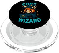 Funny Code Wizard Red Panda Programmer Design PopSockets PopGrip for MagSafe