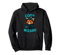 Funny Code Wizard Red Panda Programmer Design Pullover Hoodie
