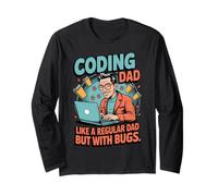 Funny Coding Dad Like a Regular Dad but With Bugs Long Sleeve T-Shirt