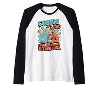 Funny Coding Dad Like a Regular Dad but With Bugs Raglan Baseball Tee