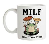 Funny Cofee Mug, Milf: Man, I Love Frogs，Coffee Mug Gift for New Mom, Wife Husband Girlfriend Boyfriend Pregnant Friend Valentine Christmas 11oz Tea Cup