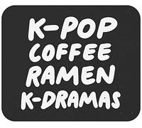 Funny Coffee 9 Inch Mousepad Cafe Mousemat - K-Pop Coffee Ramen K-Dramas Funny South Korean Tee