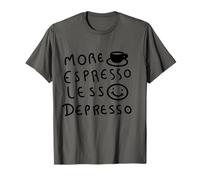 Funny Coffee Addict Gift: More Espresso Less Depresso T-Shirt